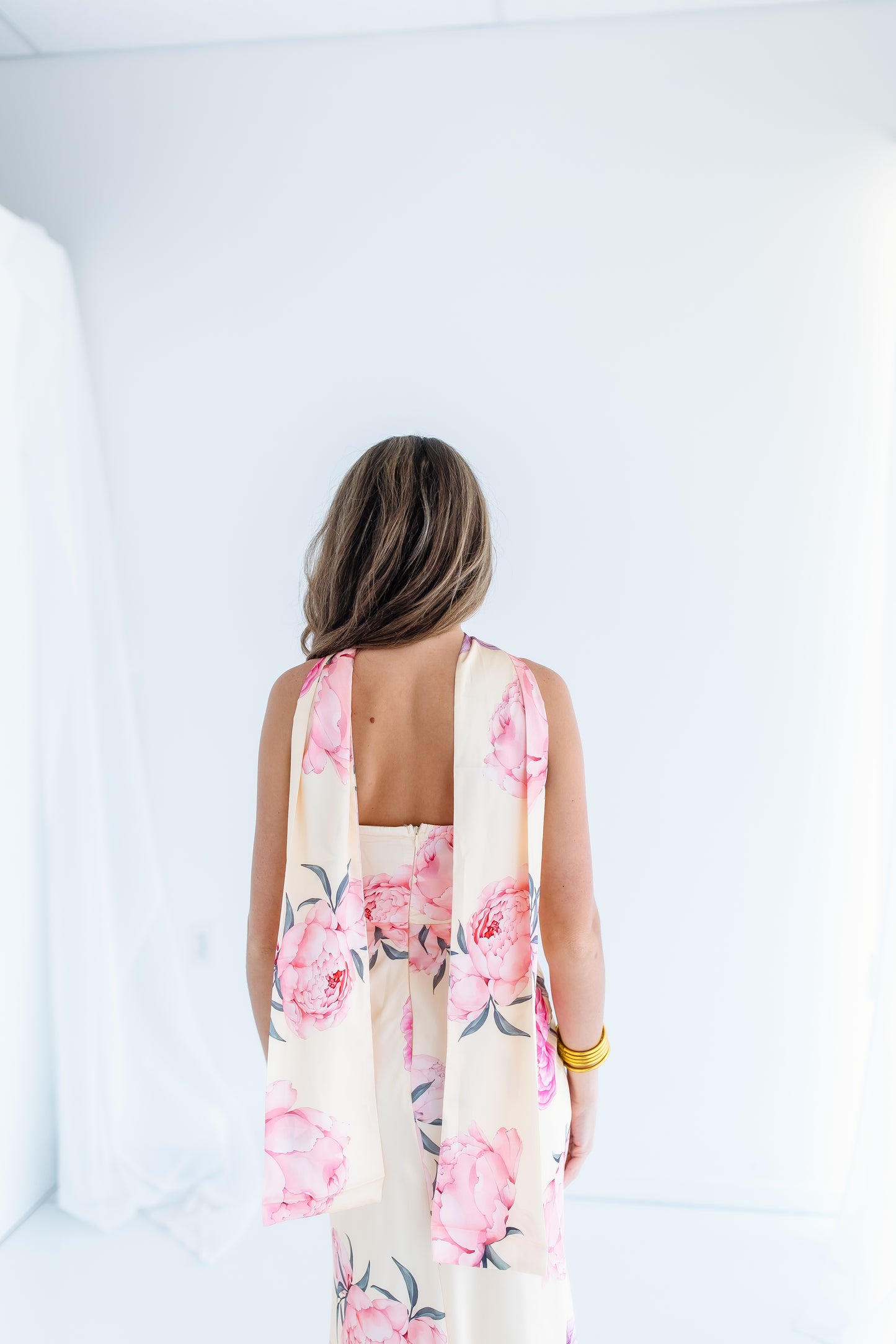 LYLA FLORAL SCARF MAXI DRESS