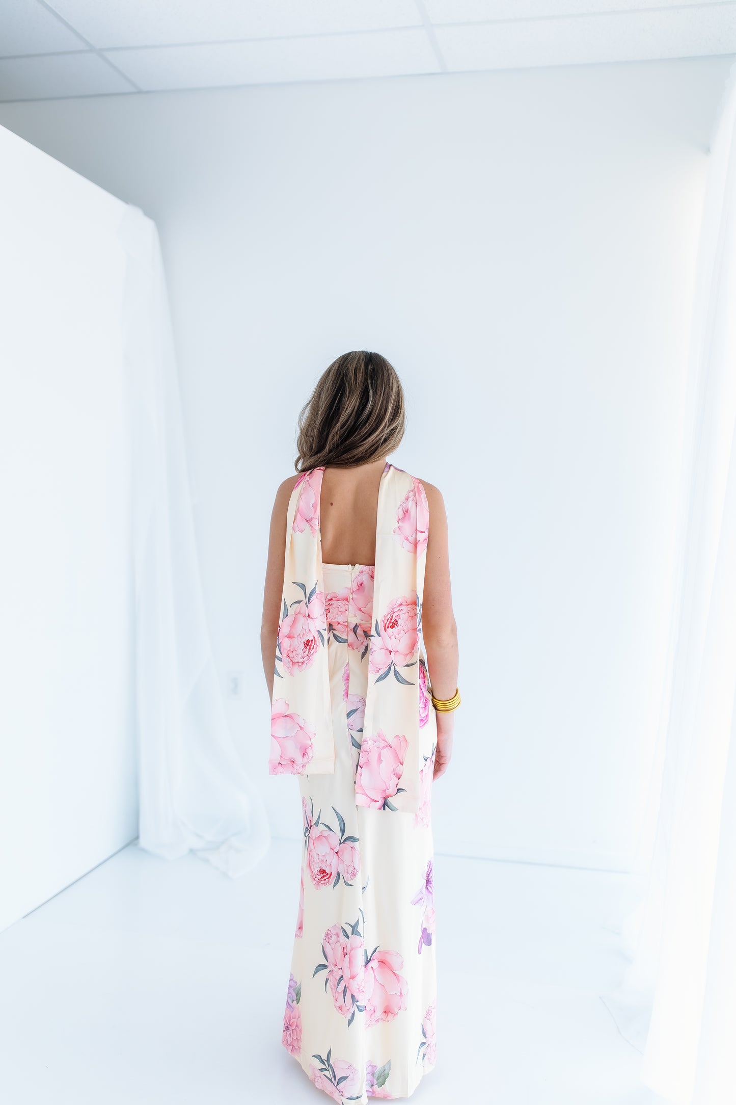 LYLA FLORAL SCARF MAXI DRESS