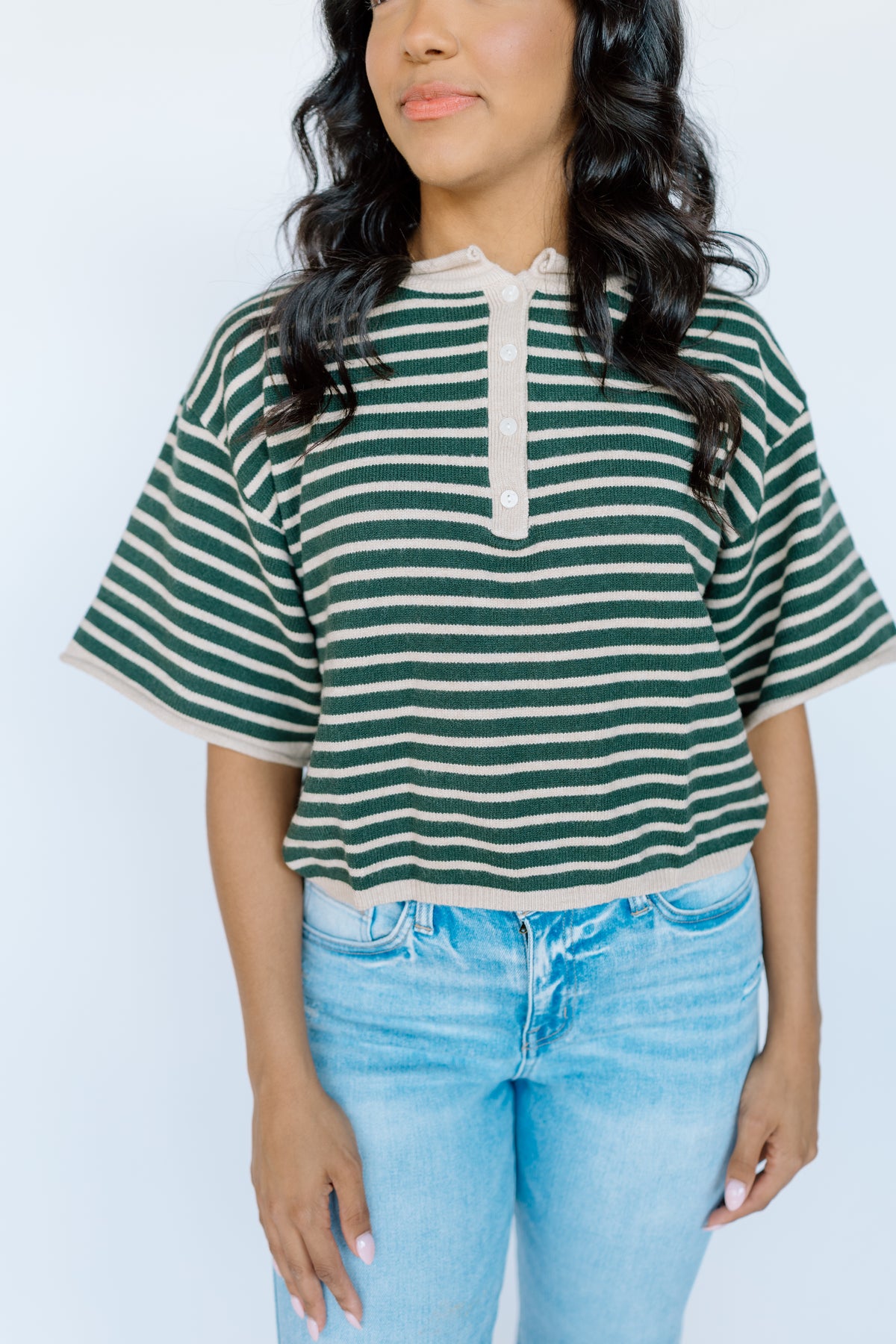 NEED SOME COLOR STRIPE SWEATER
