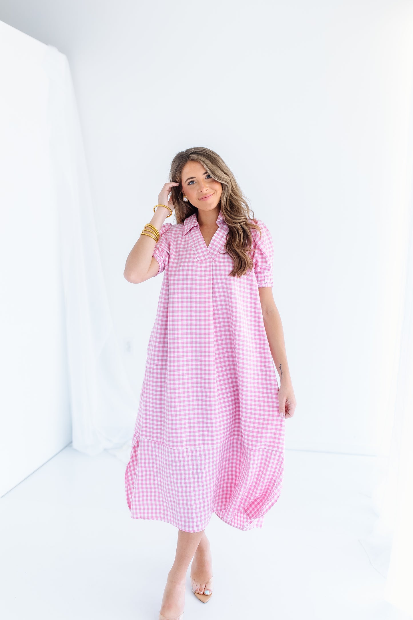 CHECK IT TWICE GINGHAM DRESS