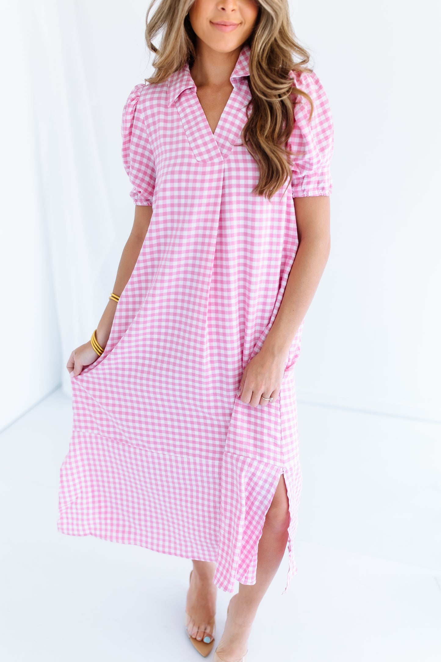 CHECK IT TWICE GINGHAM DRESS