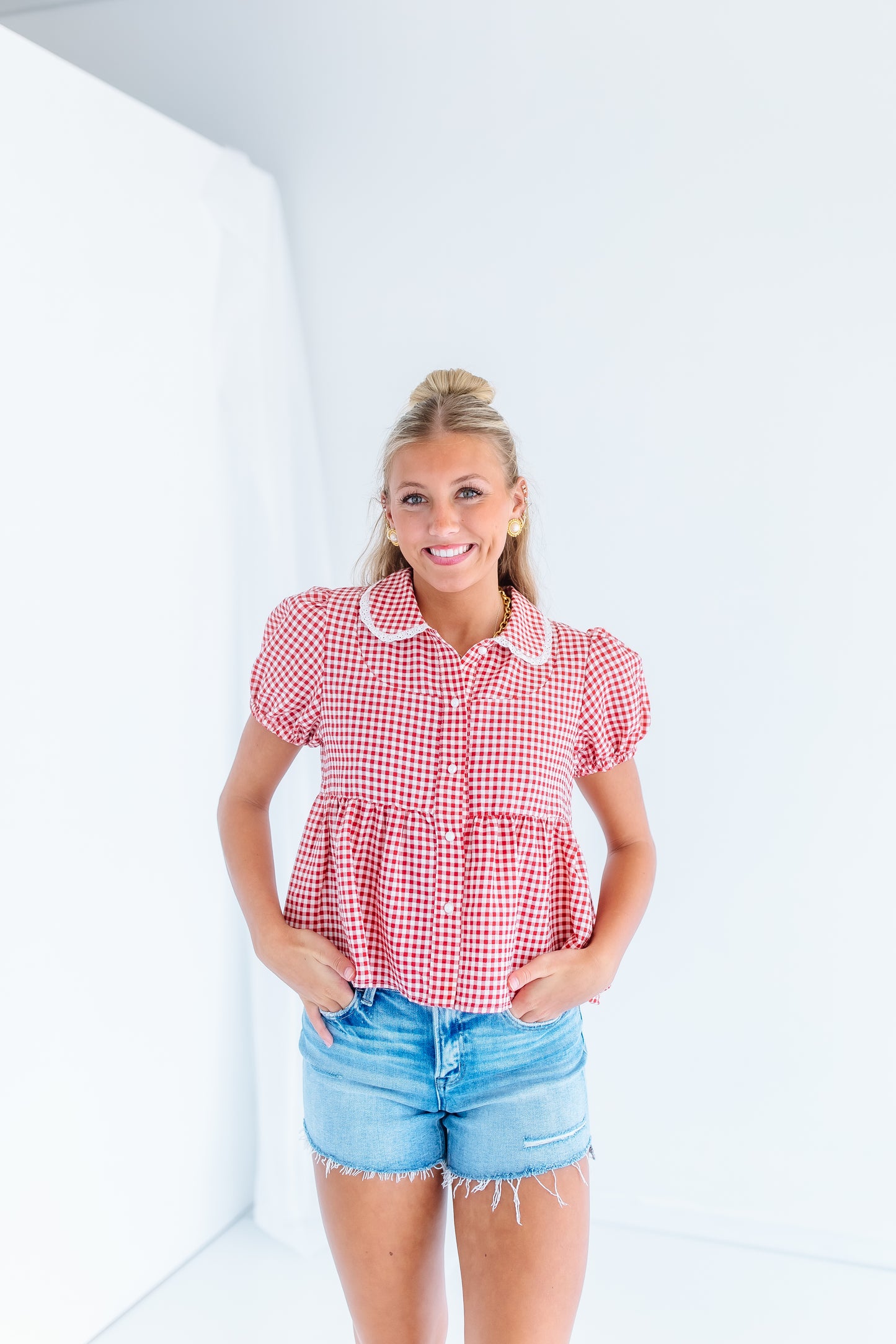 SO SOUTHERN SWEET GINGHAM TOP
