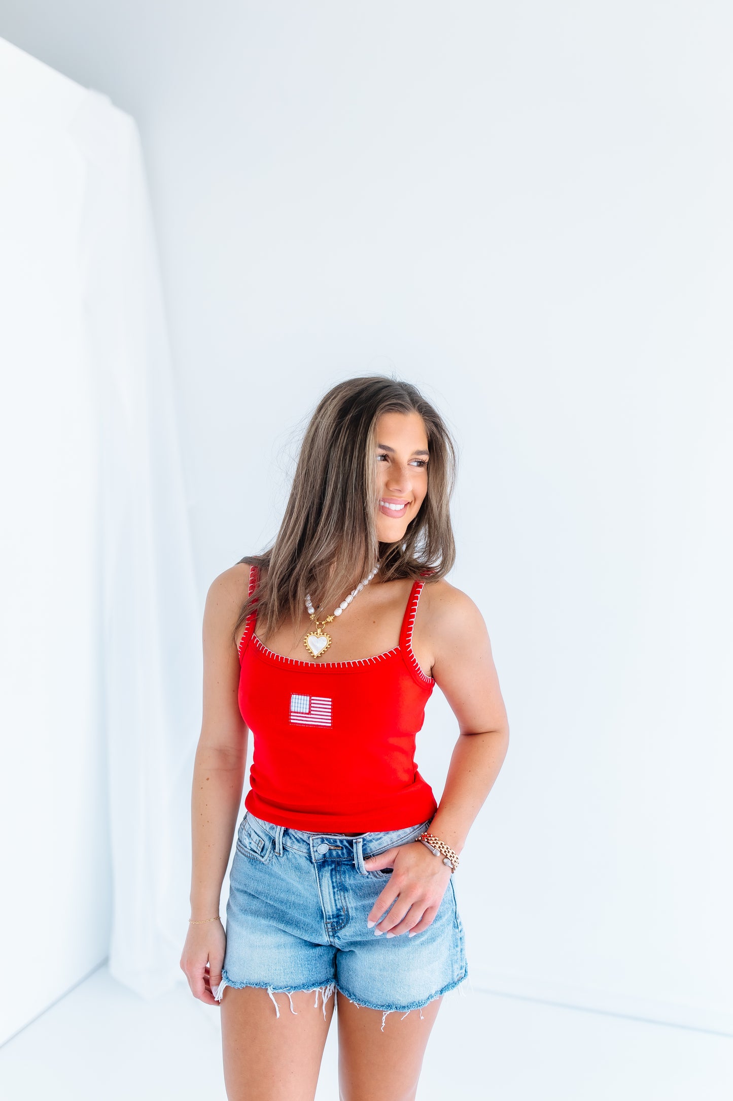TANK TOP WITH AMERICAN FLAG