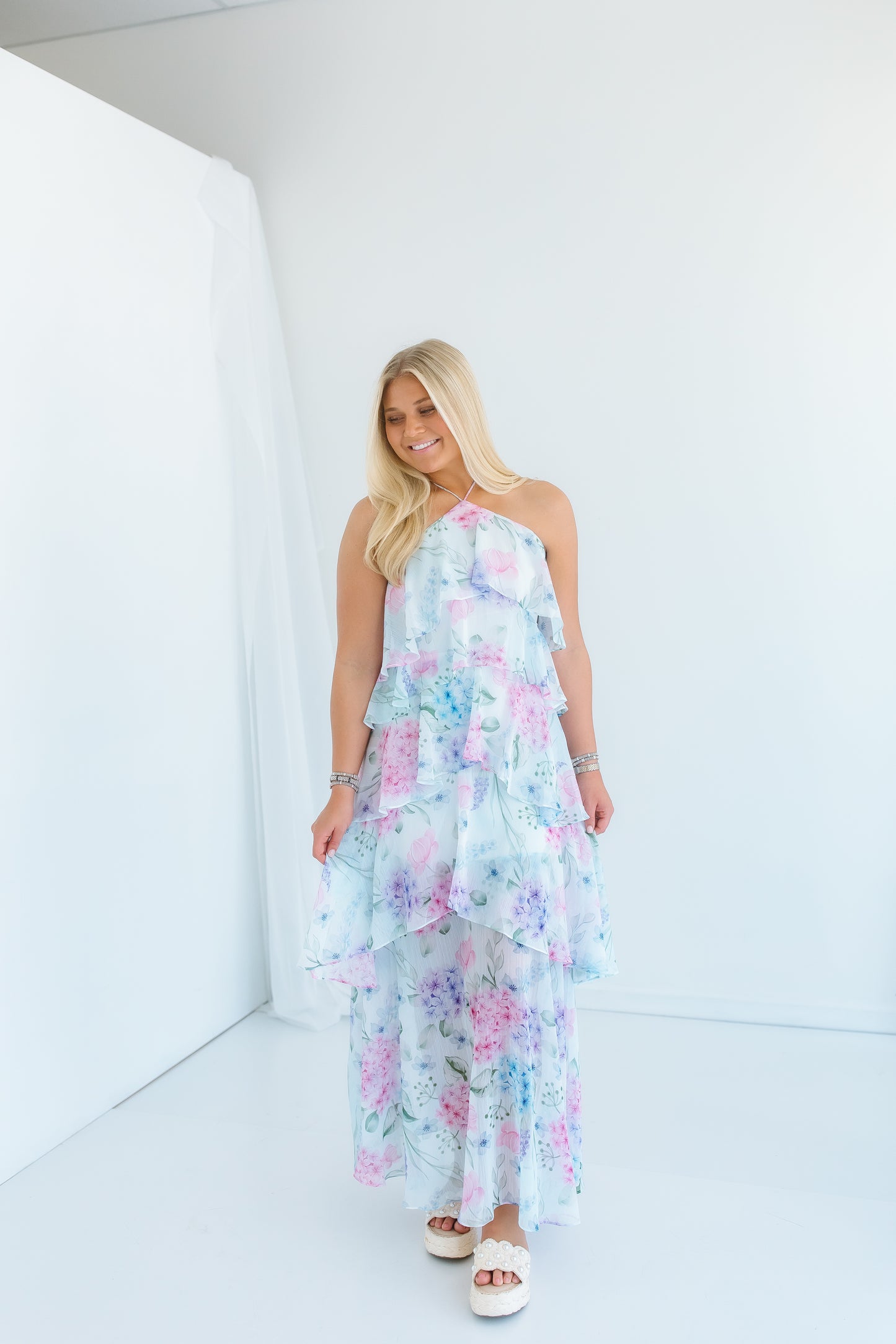 COTTON CANDY FLORAL MAXI DRESS