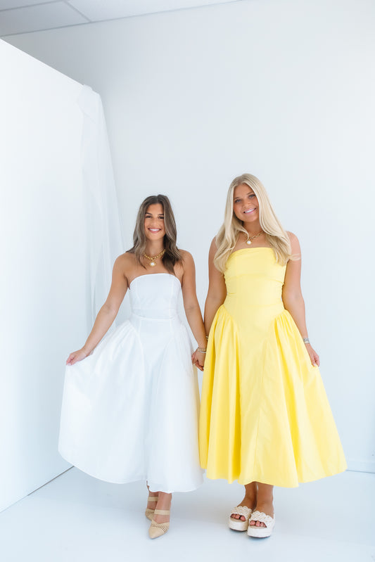 POPLIN CORSET MIDI DRESS-2 COLORS