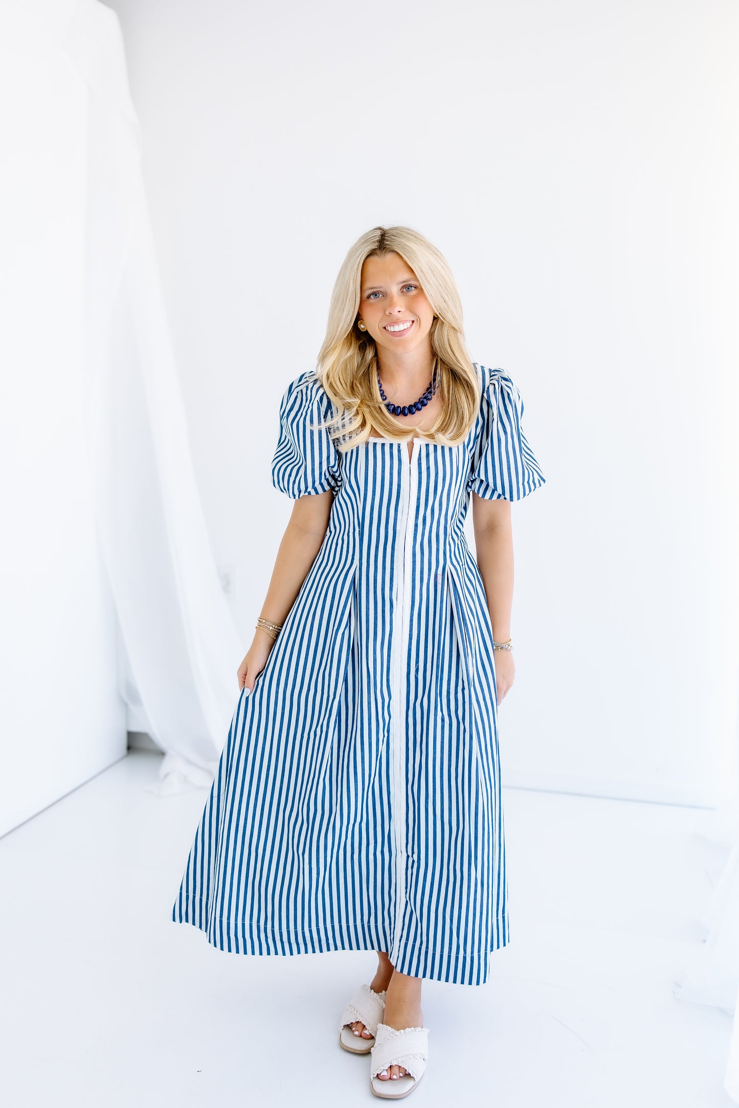 TO THE TOP STRIPE MIDI DRESS