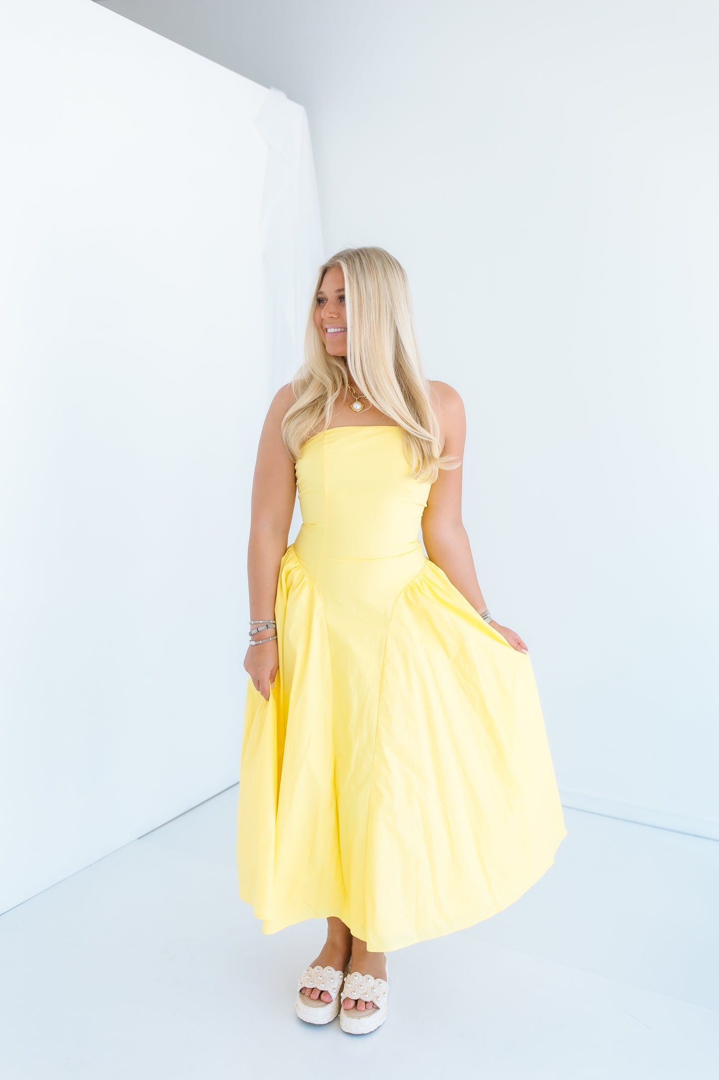 POPLIN CORSET MIDI DRESS-2 COLORS