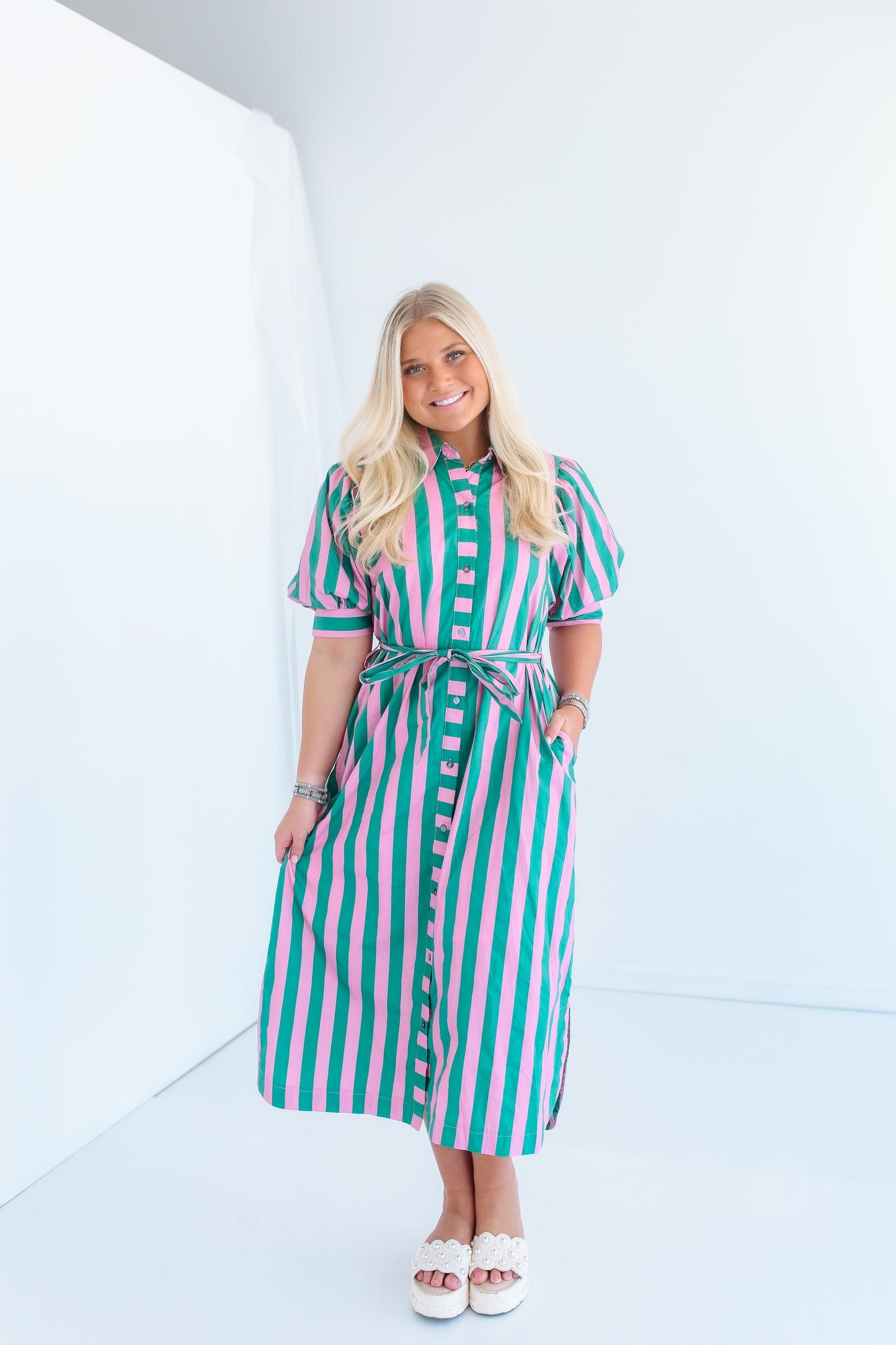 SWEET LITTLE STRIPES MIDI DRESS