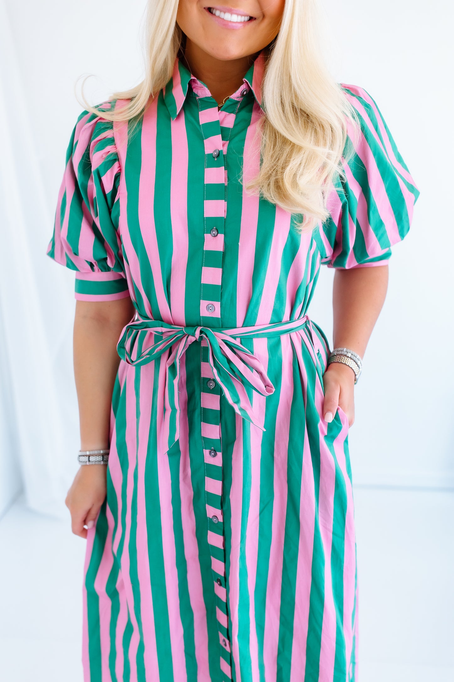 SWEET LITTLE STRIPES MIDI DRESS