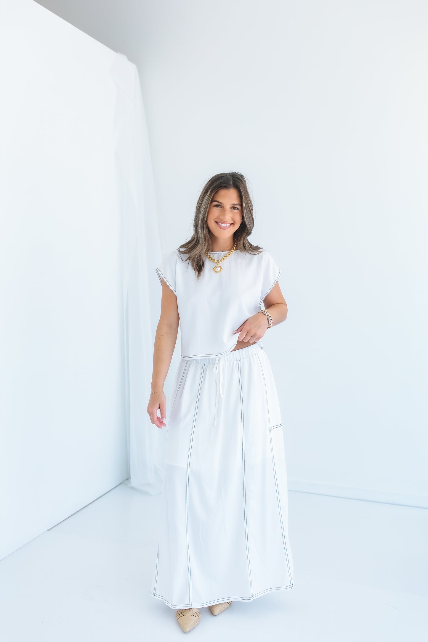 STITCH MIDI SKIRT SET - 3 COLORS