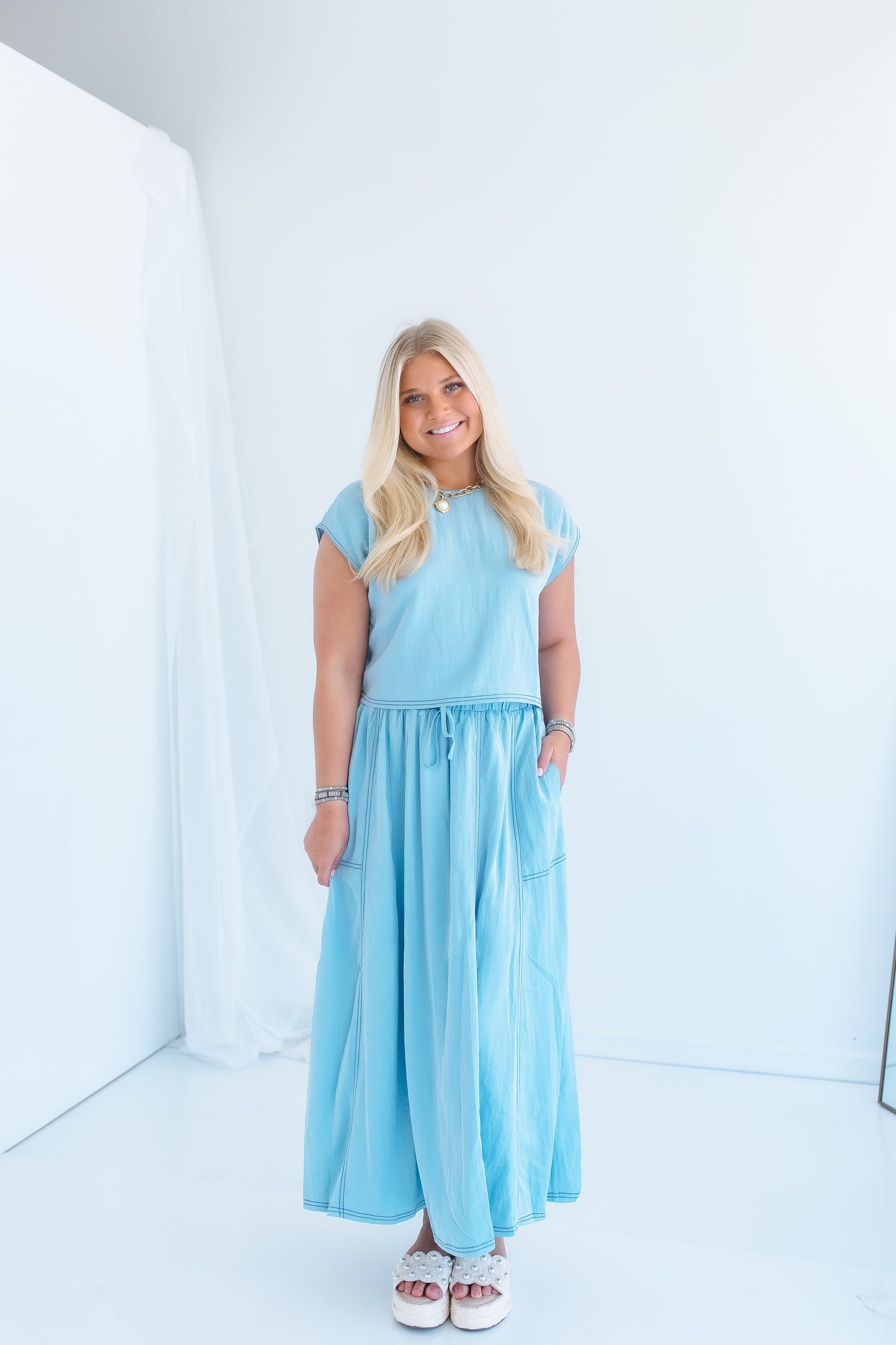 STITCH MIDI SKIRT SET - 3 COLORS