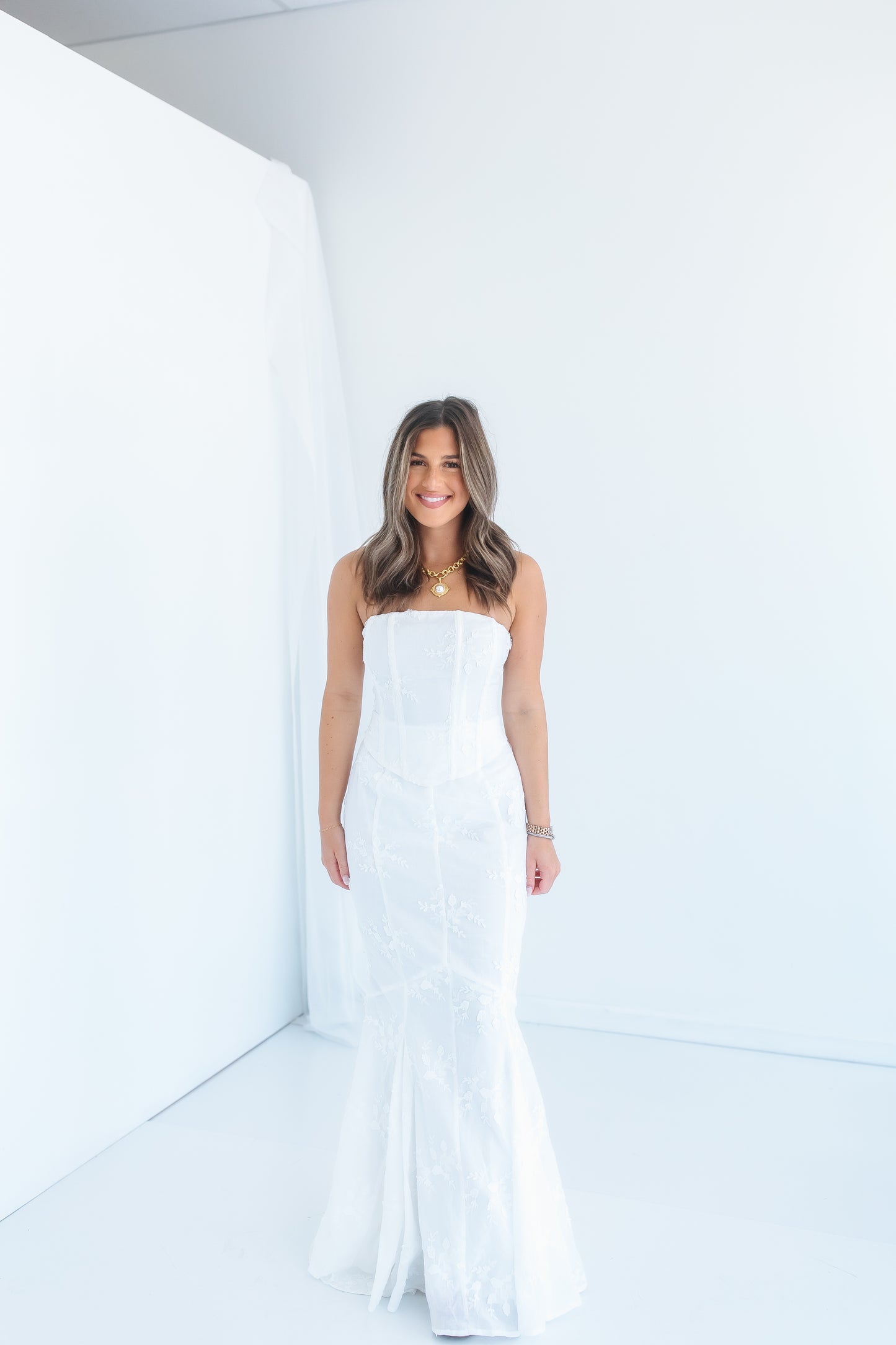 THE REHEARSAL CORSET STRAPLESS MAXI DRESS