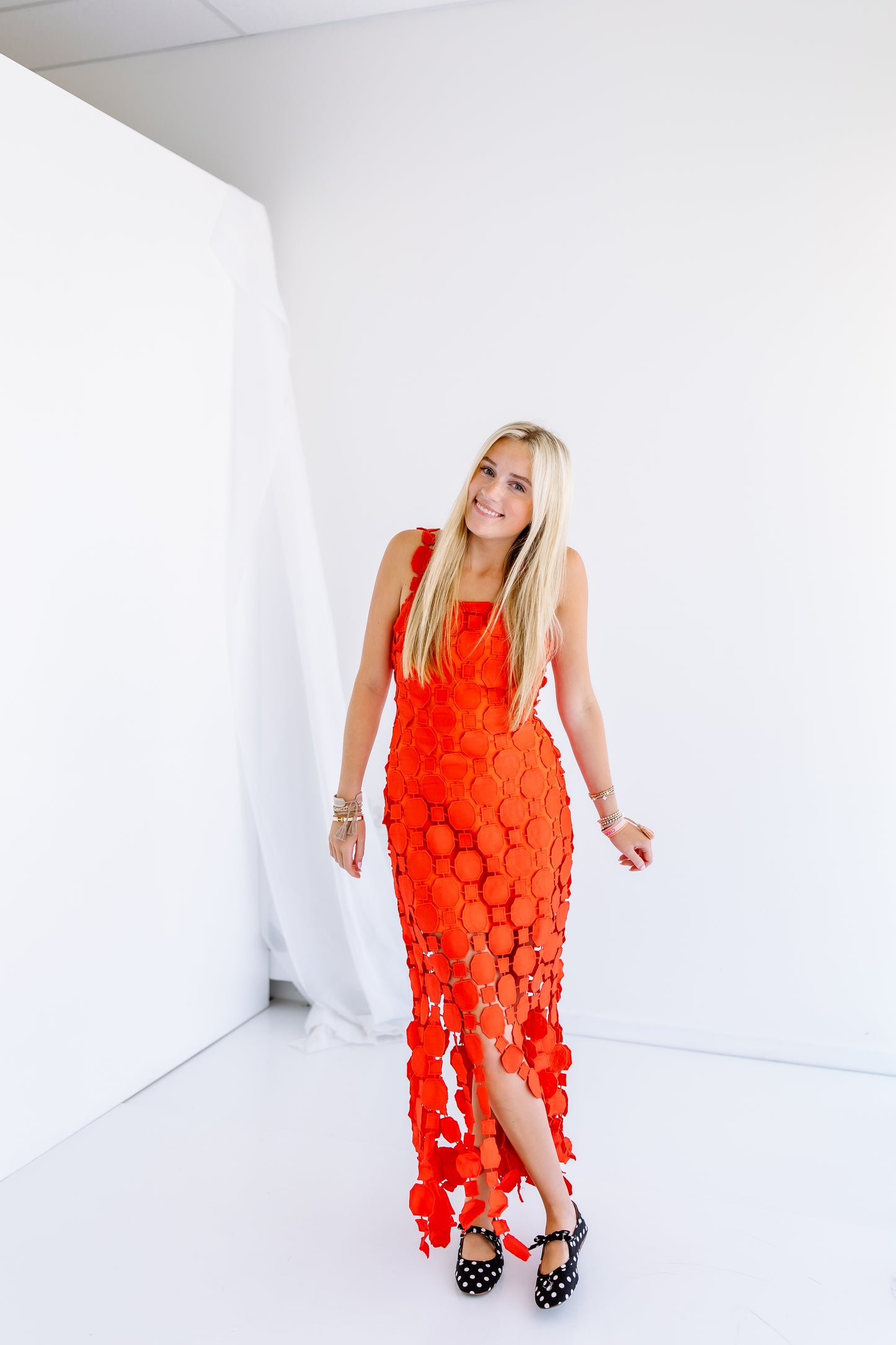 FRINGE SKIRT MIDI DRESS