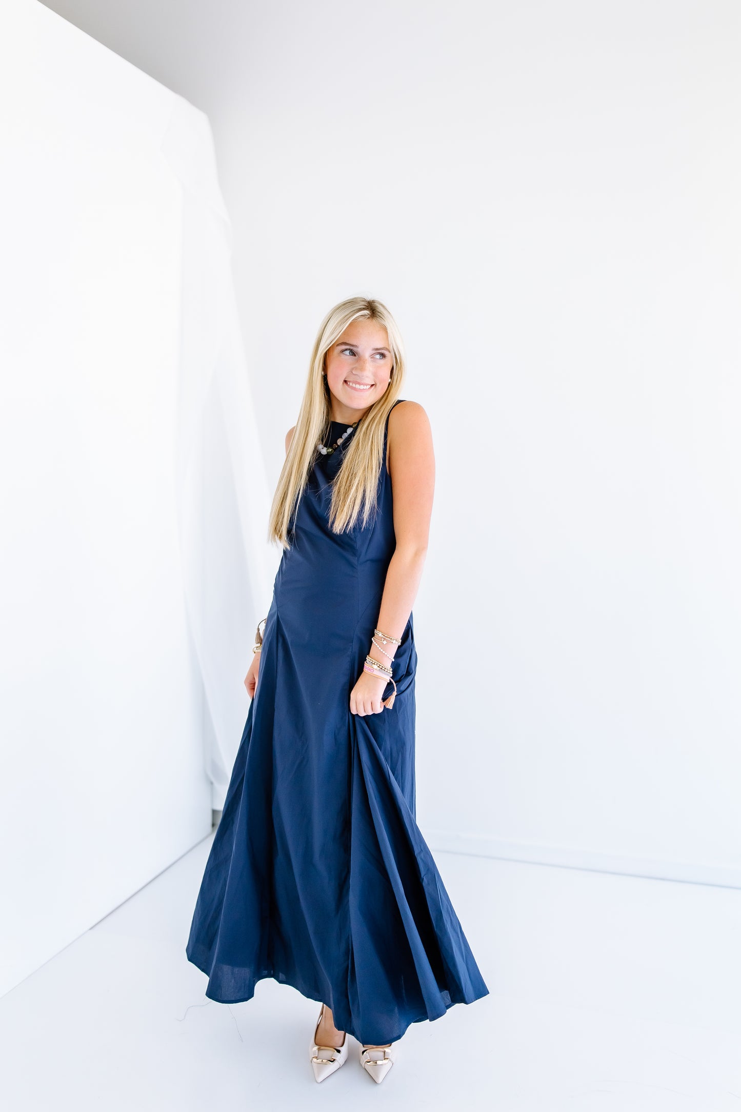IGGY POPLIN MIDI DRESS