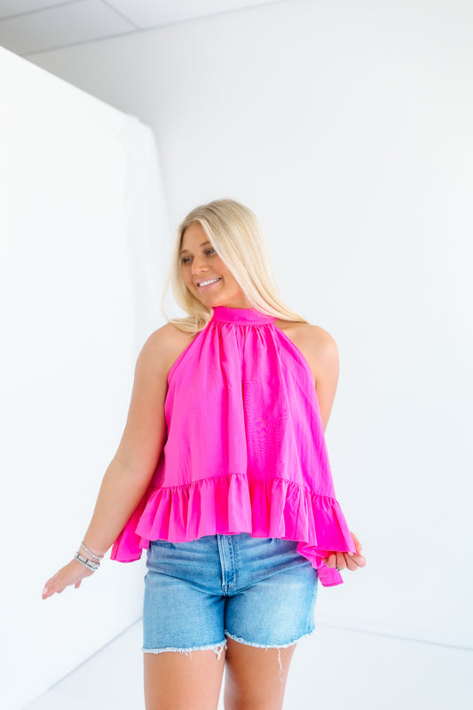 KAY KAY RUFFLE HALTER TOP
