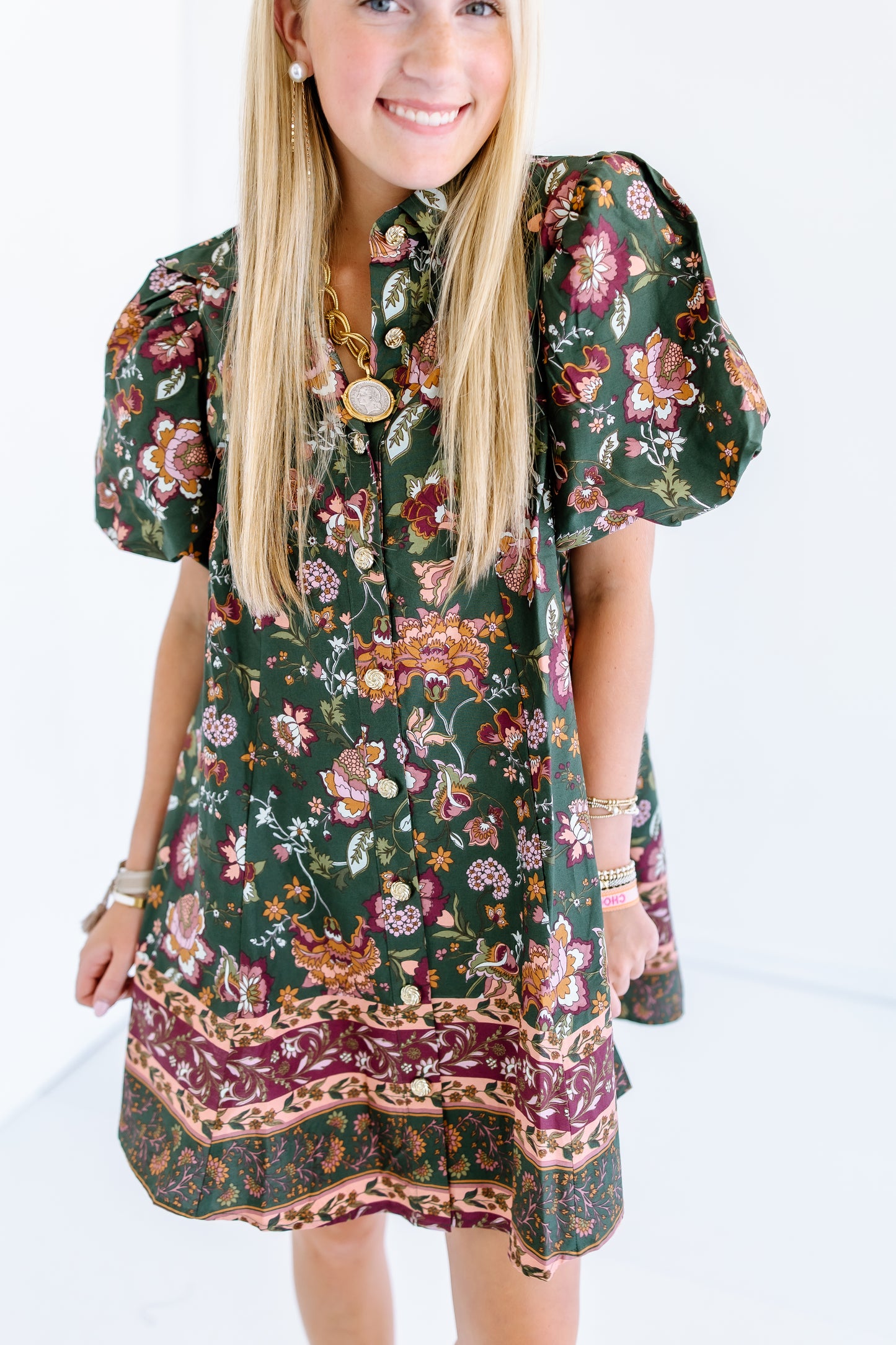 LYDIA FLORAL PUFF SLEEVE MINI DRESS