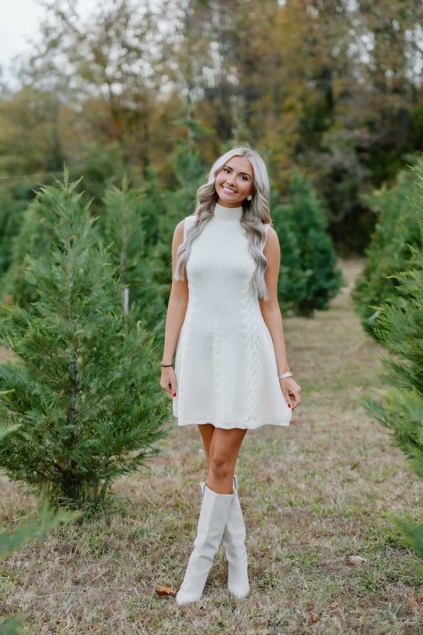 CABLE KNIT SWEATER DRESS