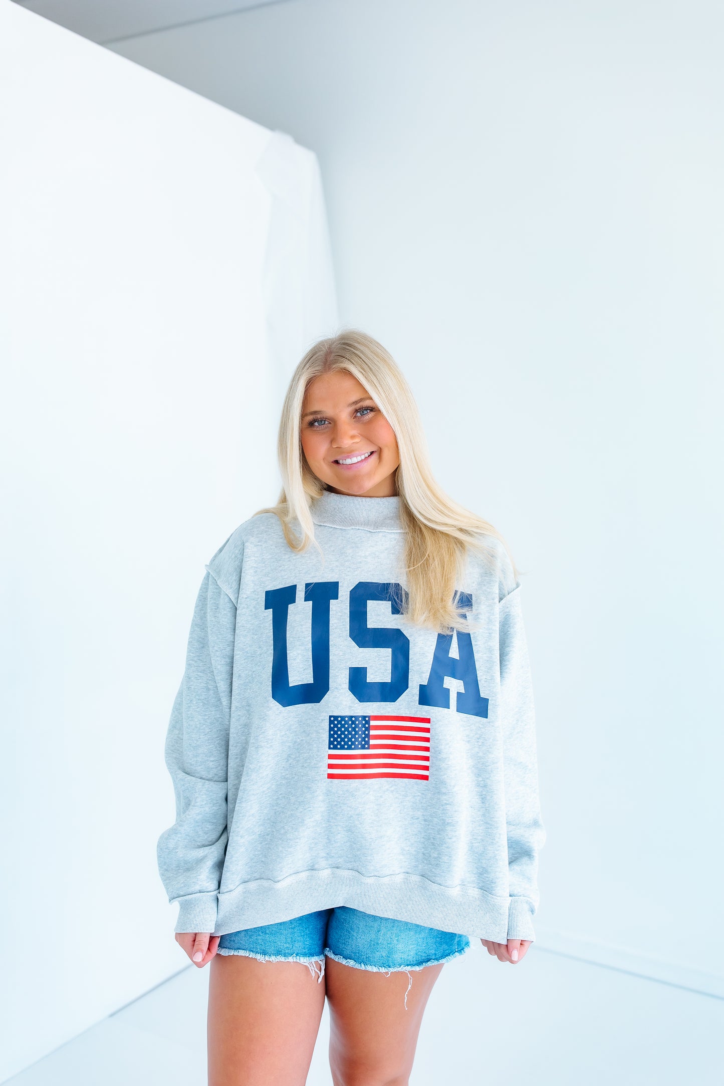 USA/AMERICA REVERSIBLE MOCKNECK