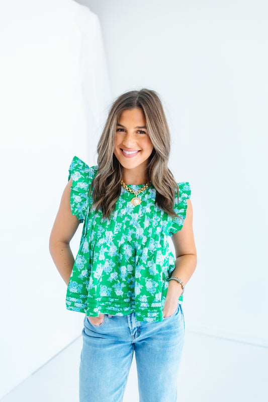 THERE SHE IS FLORAL TOP