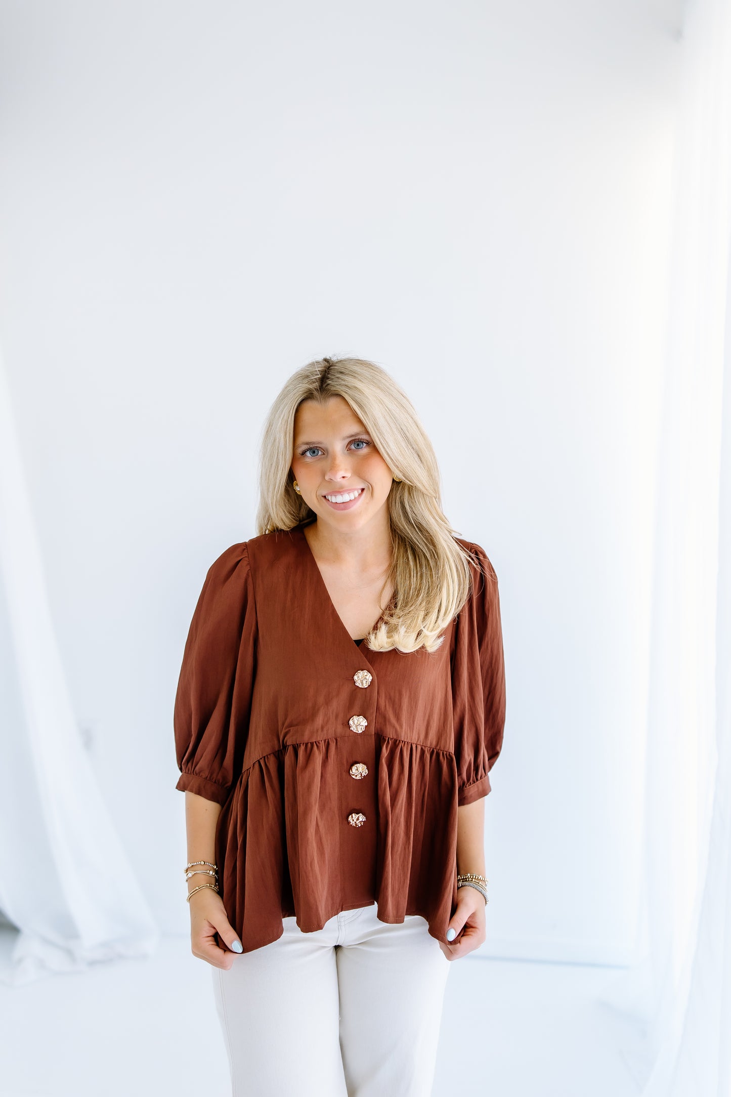 CINNAMON SUGAR PEPLUM TOP