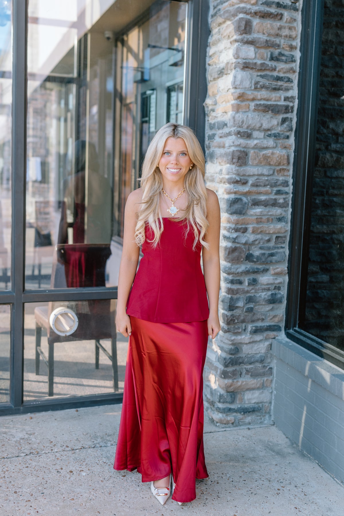 WRAPPED IN A BOW SATIN MAXI DRESS