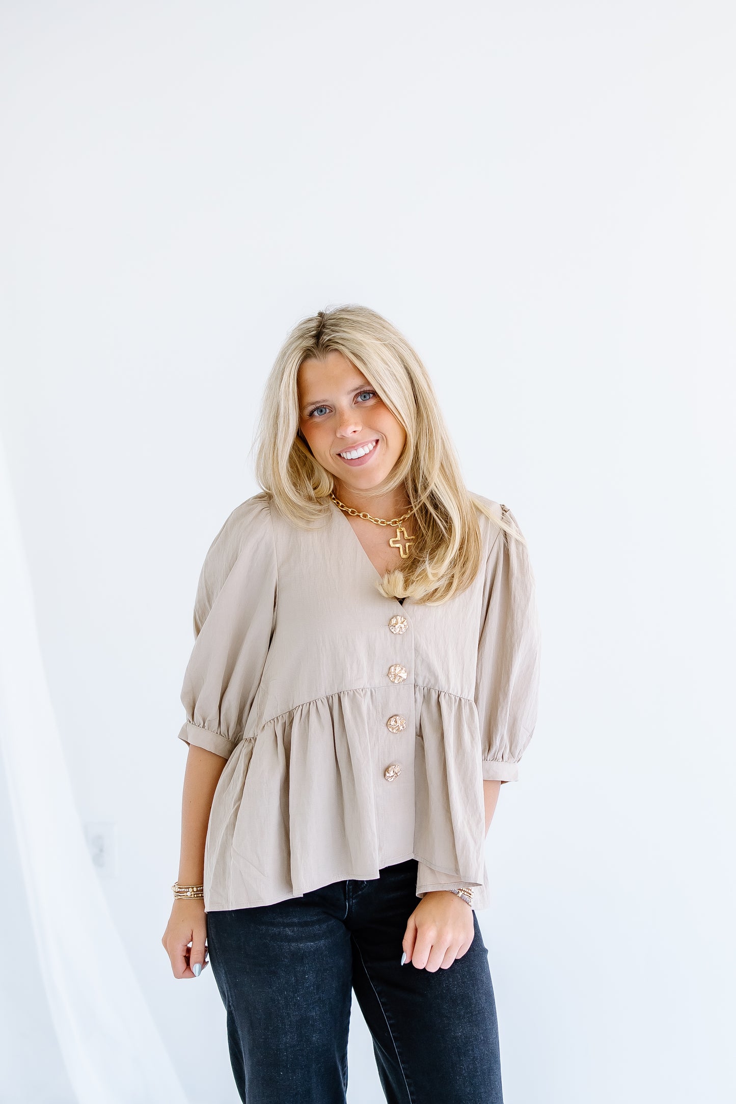 CINNAMON SUGAR PEPLUM TOP