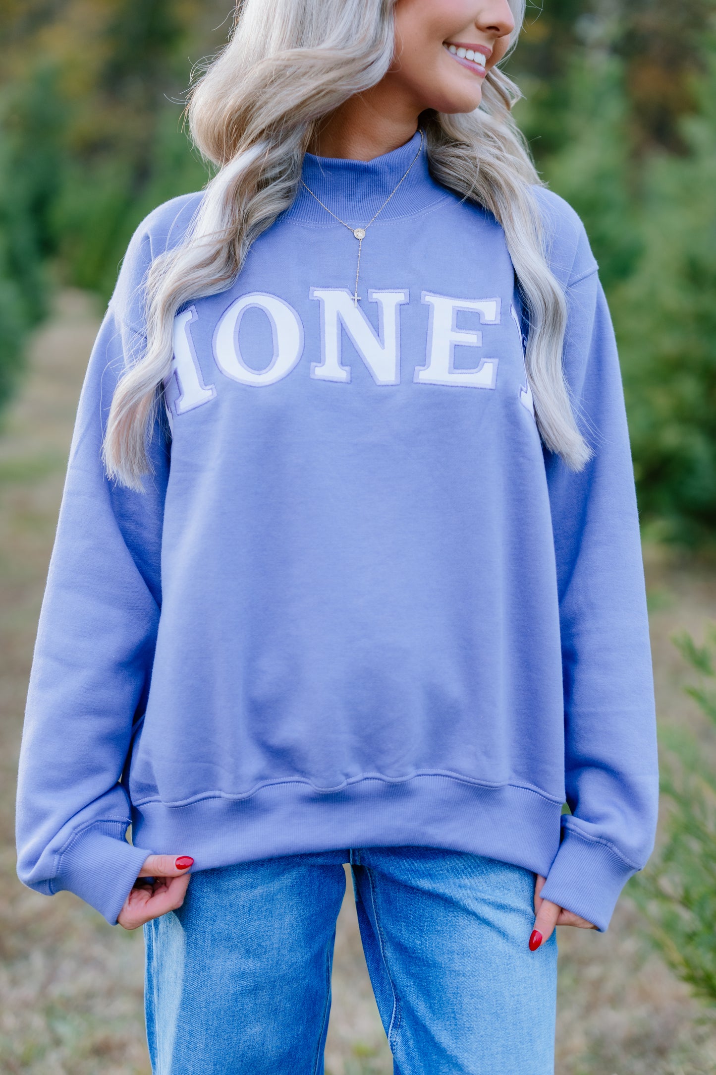 HONEY MIDNIGHT PURPLE MOCK NECK