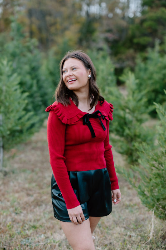 SINGING LOUD VELVET SWEATER TOP