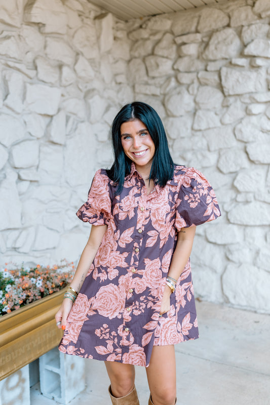 IAN PUFF SLEEVE MINI DRESS