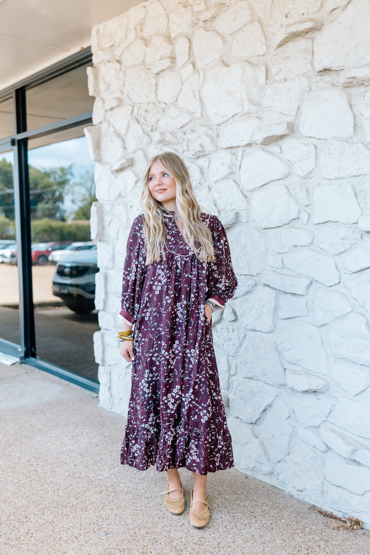 FALL FEVER FLORAL MIDI DRESS