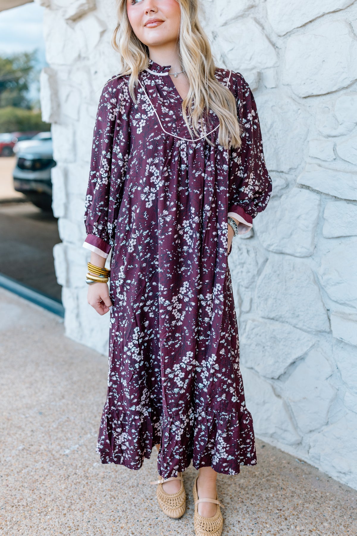 FALL FEVER FLORAL MIDI DRESS