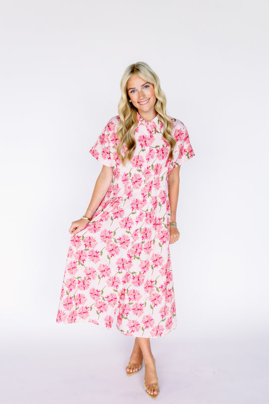 PEACHY KEEN  FLORAL MIDI DRESS