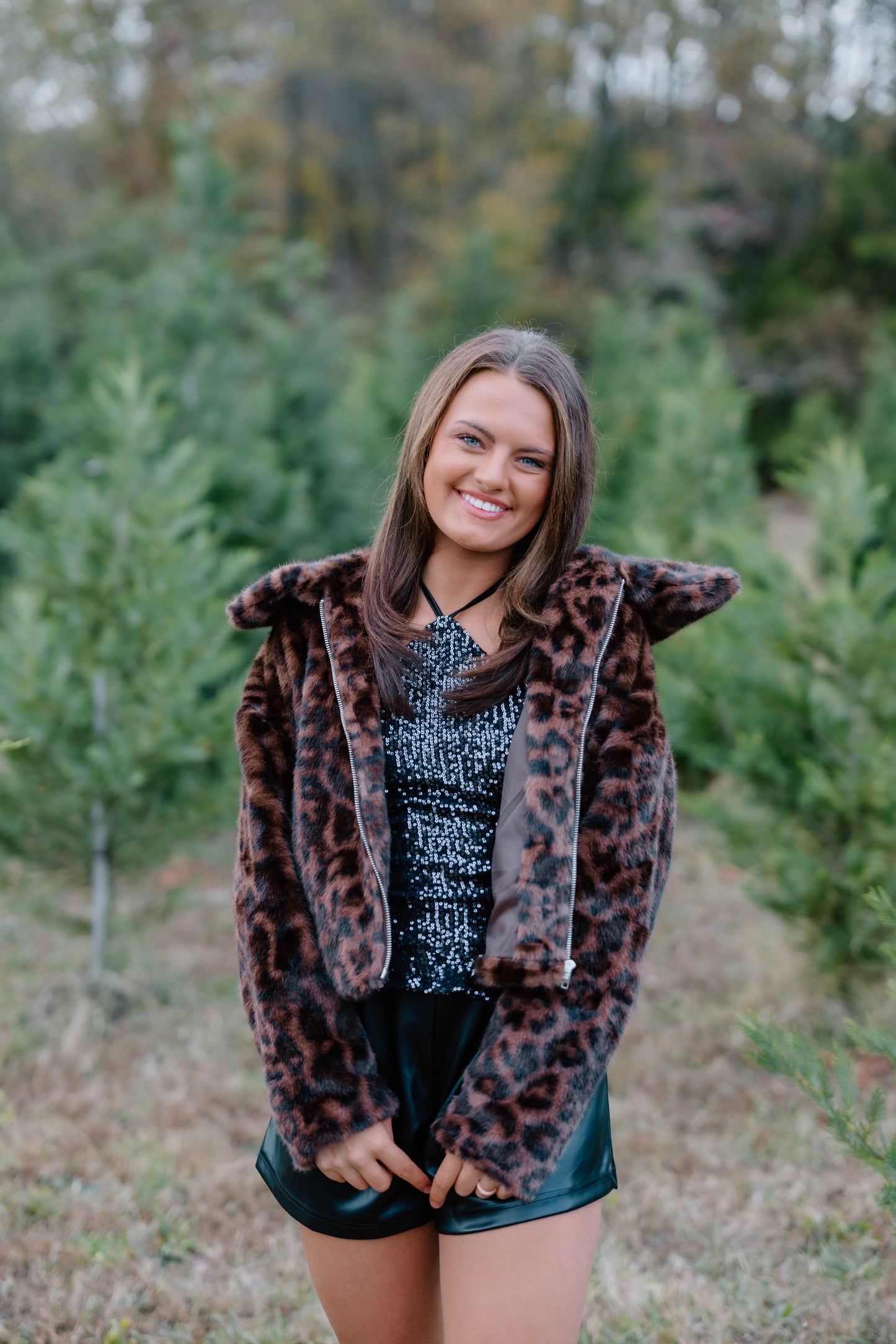 COLLAR FAUX FUR JACKET