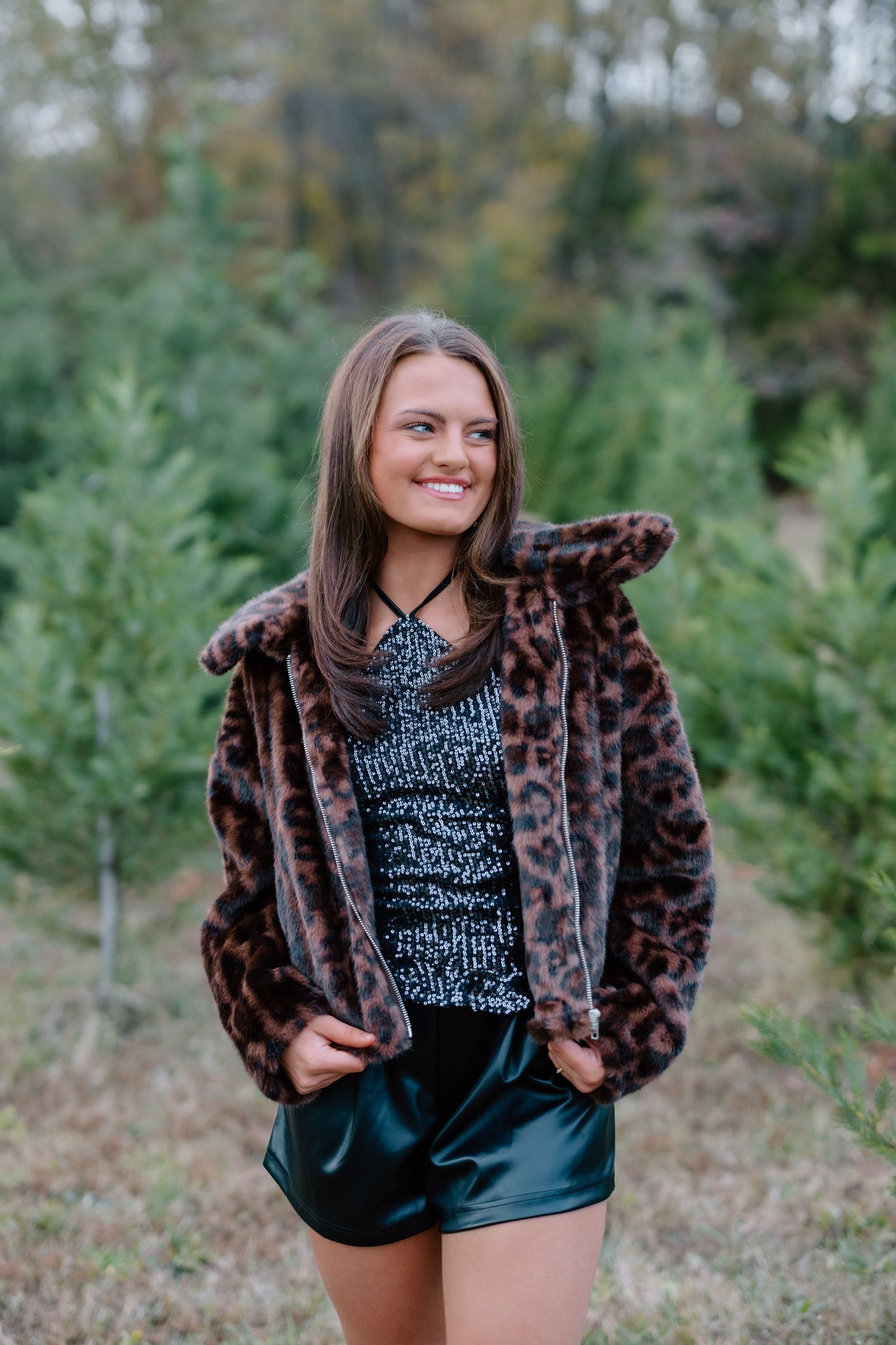 COLLAR FAUX FUR JACKET