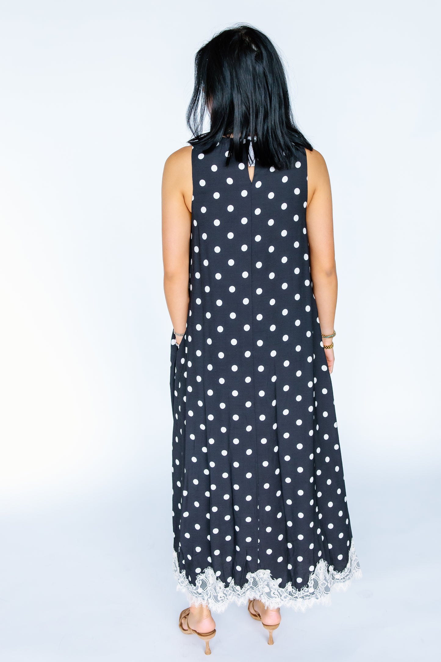 EVERY FEELING POLKA DOT LACE DRESS- 2 COLORS