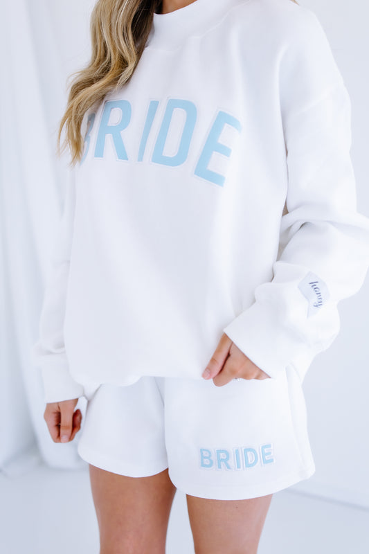 HONEY BRIDE EMBROIDERED SWEAT SHORTS