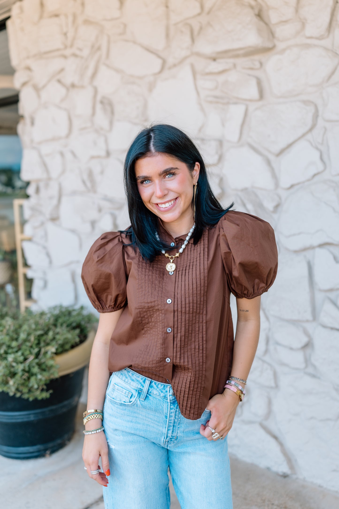 SUGAR PLEASE PUFF SLEEVE TOP