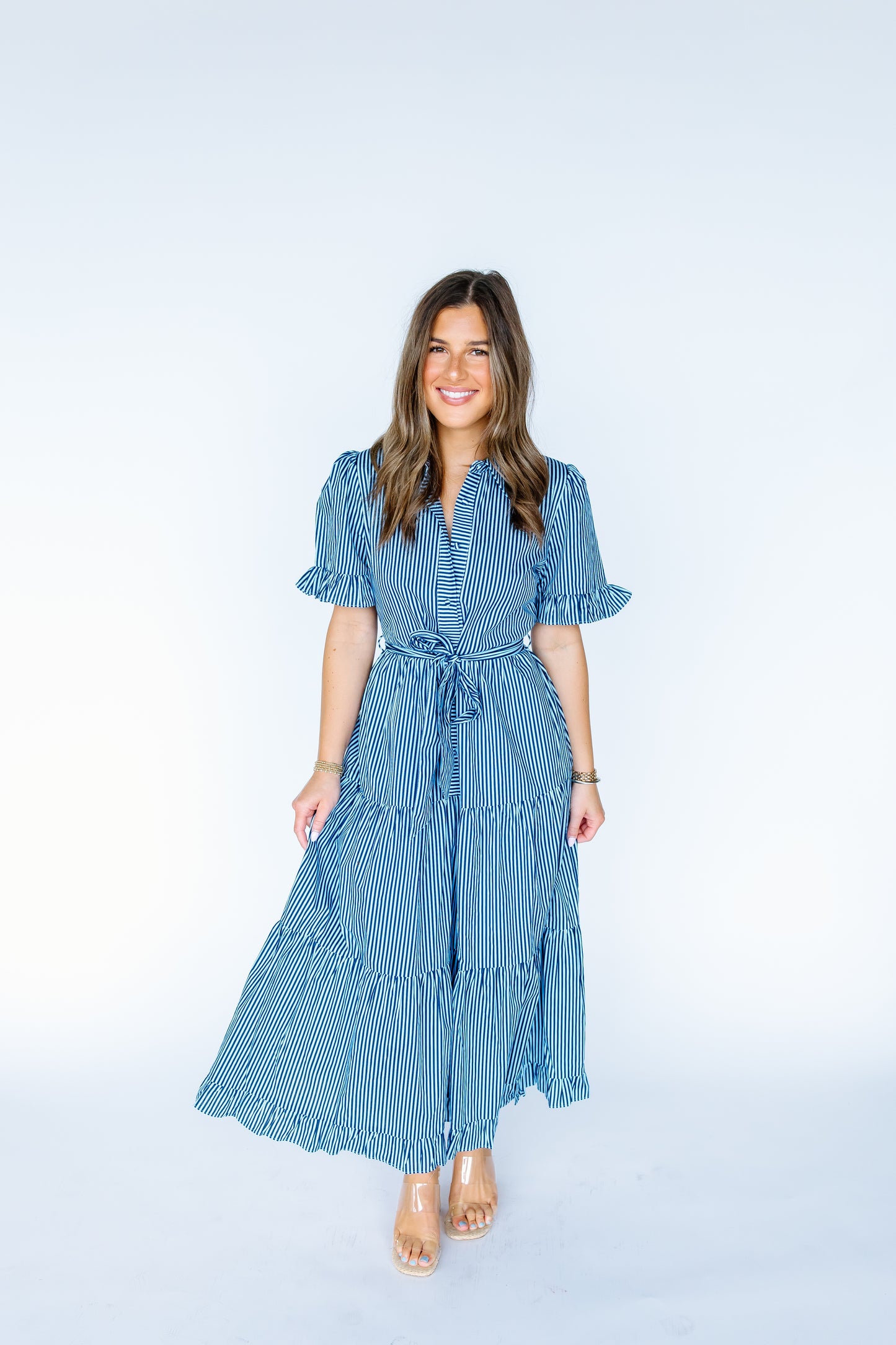 WHAT KINDA STRIPE MIDI DRESS
