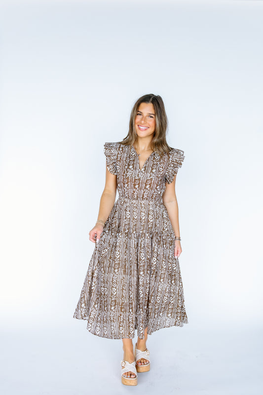 LOTS OF FLORALS MIDI DRESS