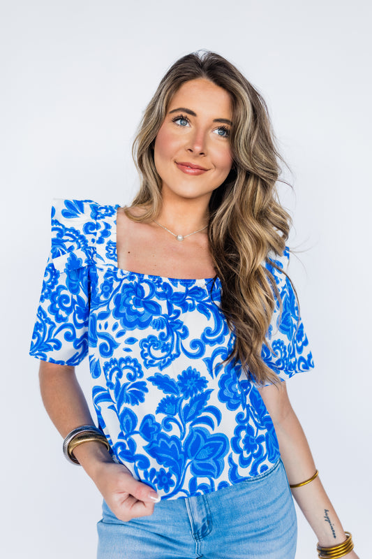 MAGEE POPLIN RUFFLE TOP