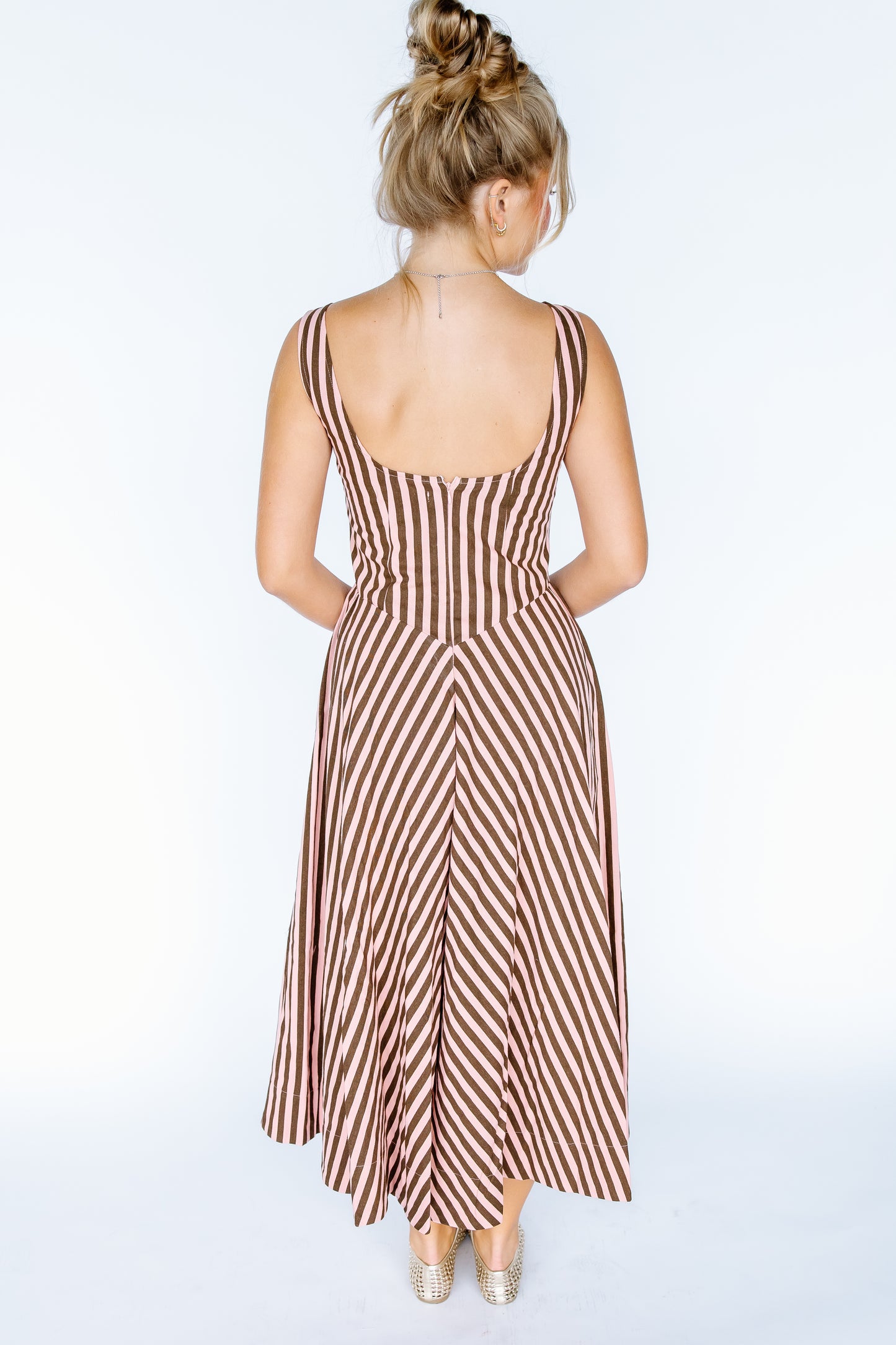COCOA STRIPE MAXI DRESS