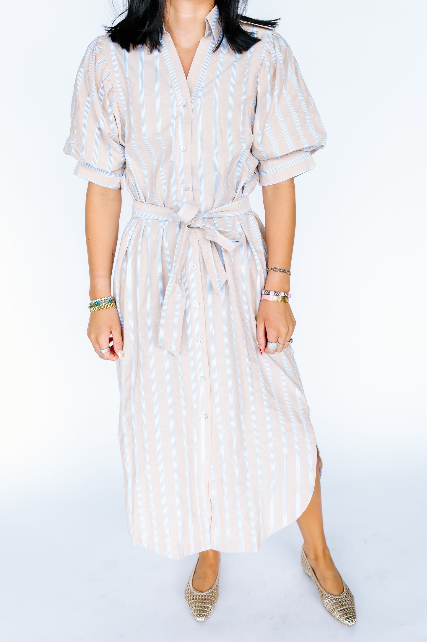 HEY NOW STRIPE MIDI DRESS