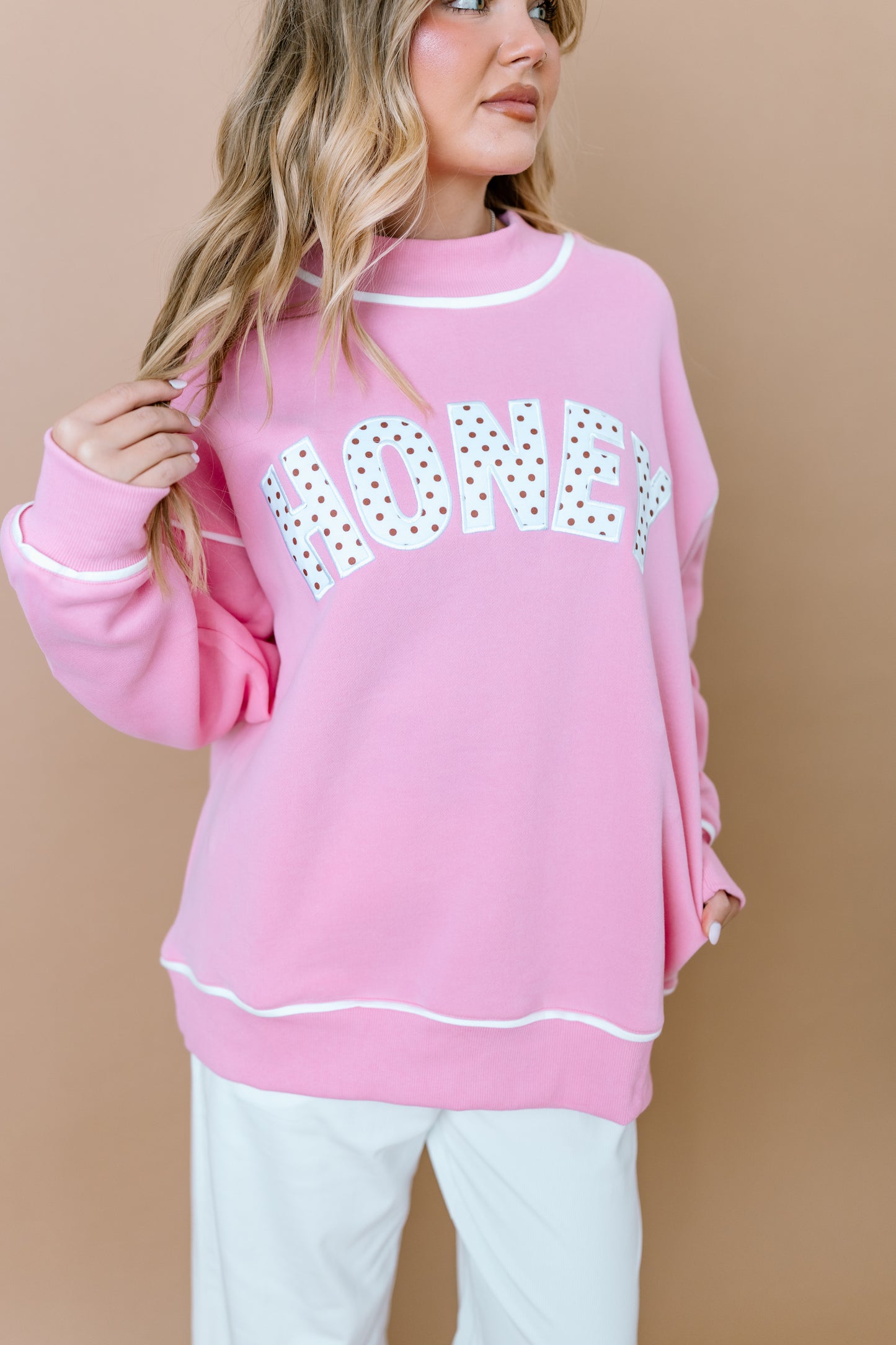 HONEY PINK AND BROWN MOCKNECK