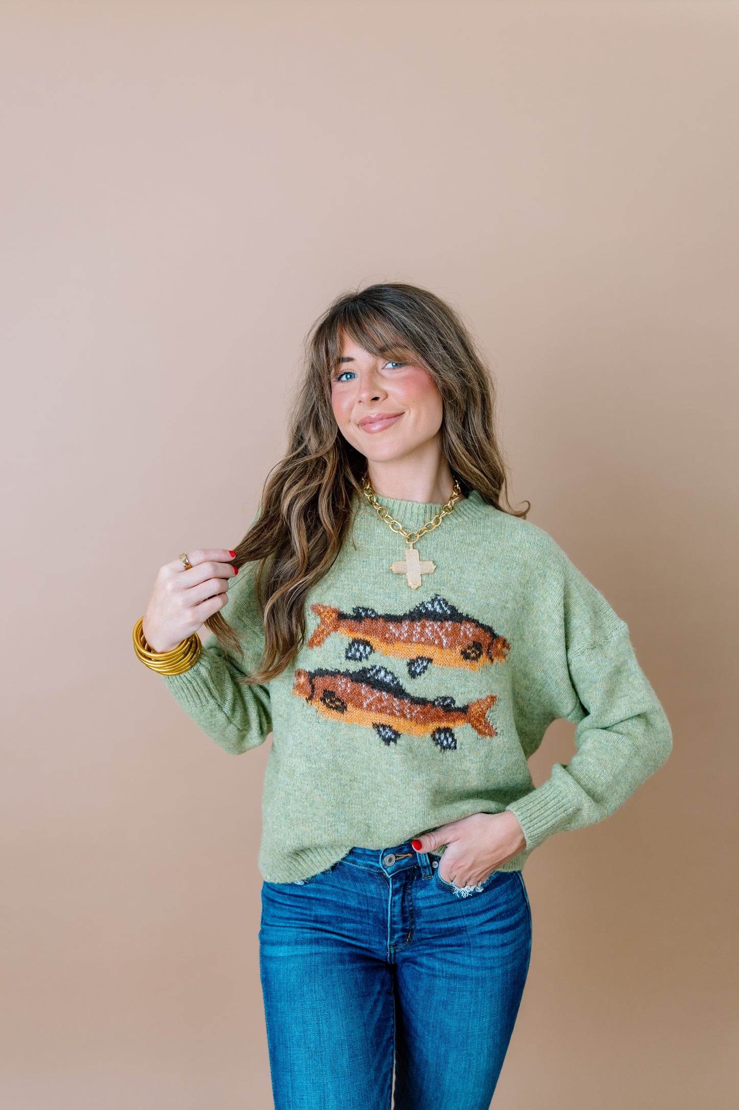 TROUT GRAPHIC SWEATER