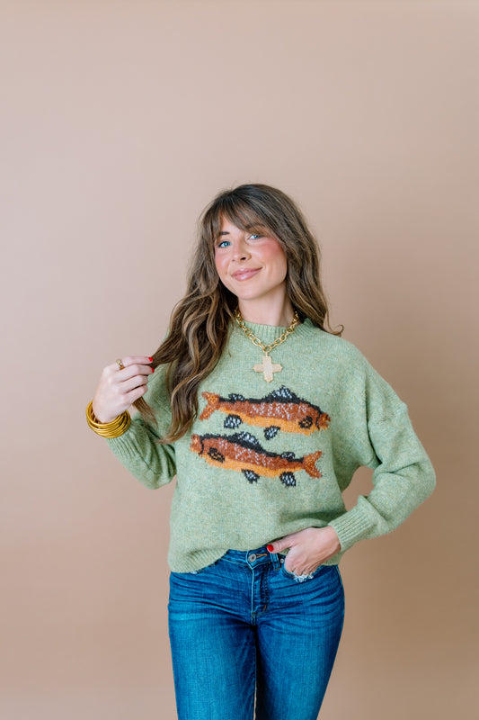 TROUT GRAPHIC SWEATER