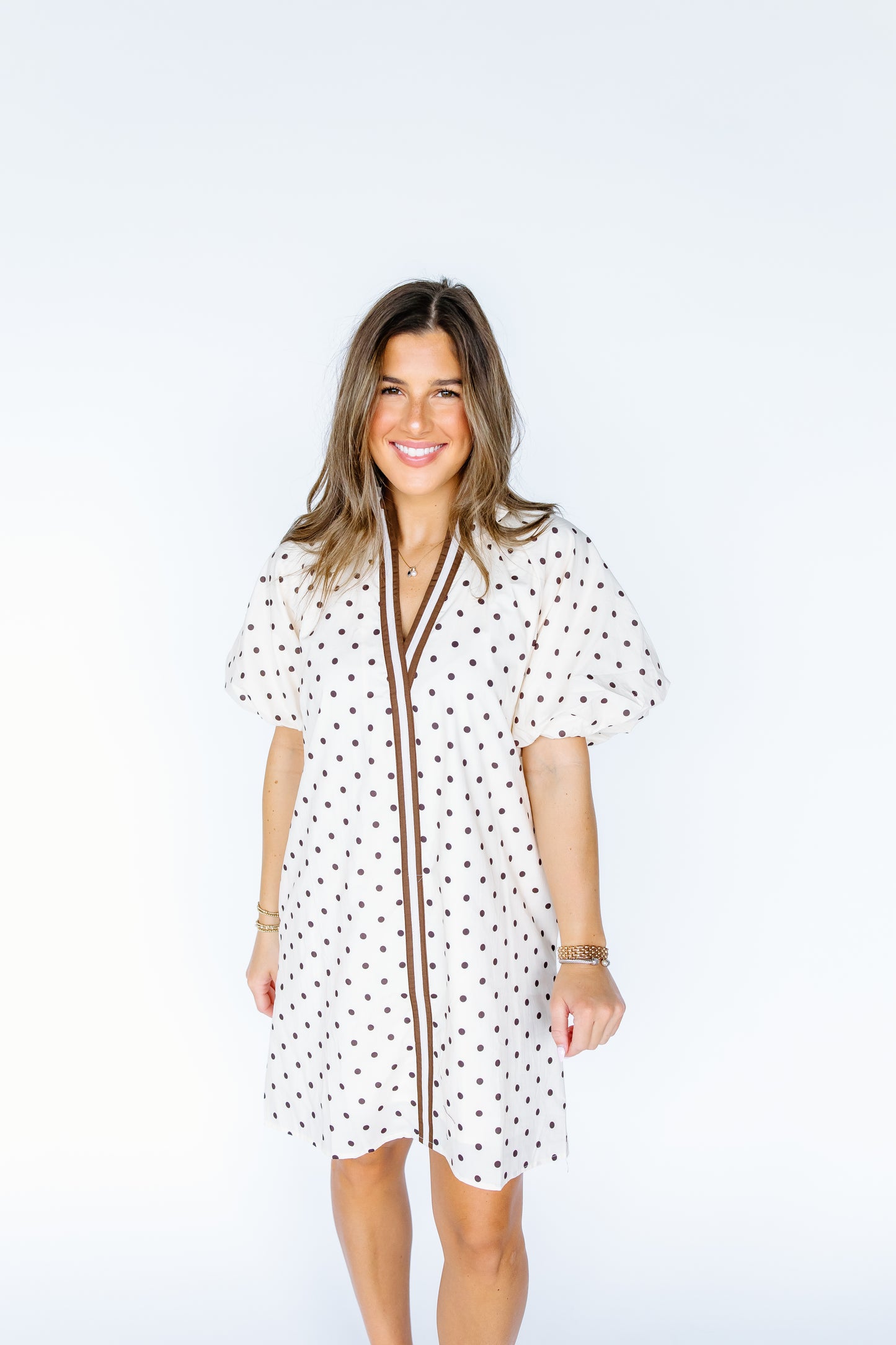 OPEN UP POLKA DOT MINI DRESS-2 COLORS