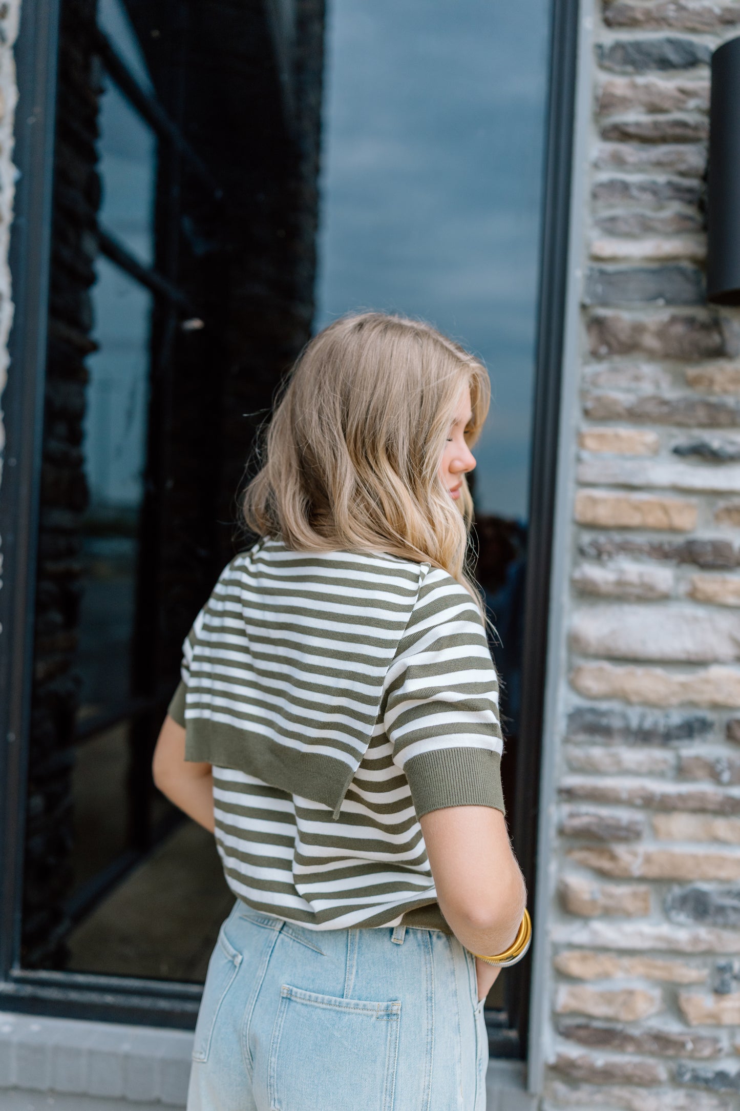 ALWAYS NEEDED SCARF STRIPE SWEATER