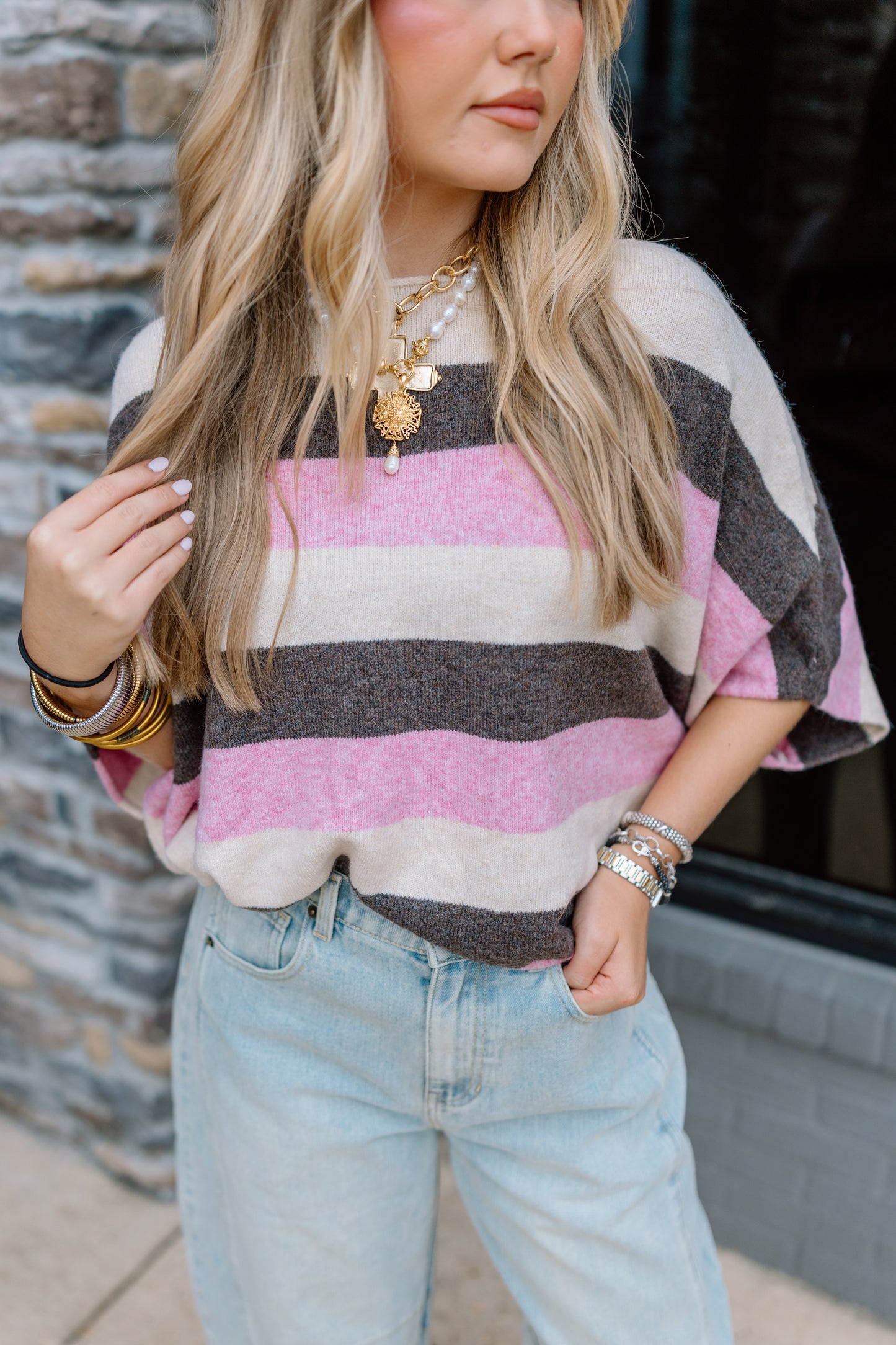KATIE STRIPE KNIT TOP