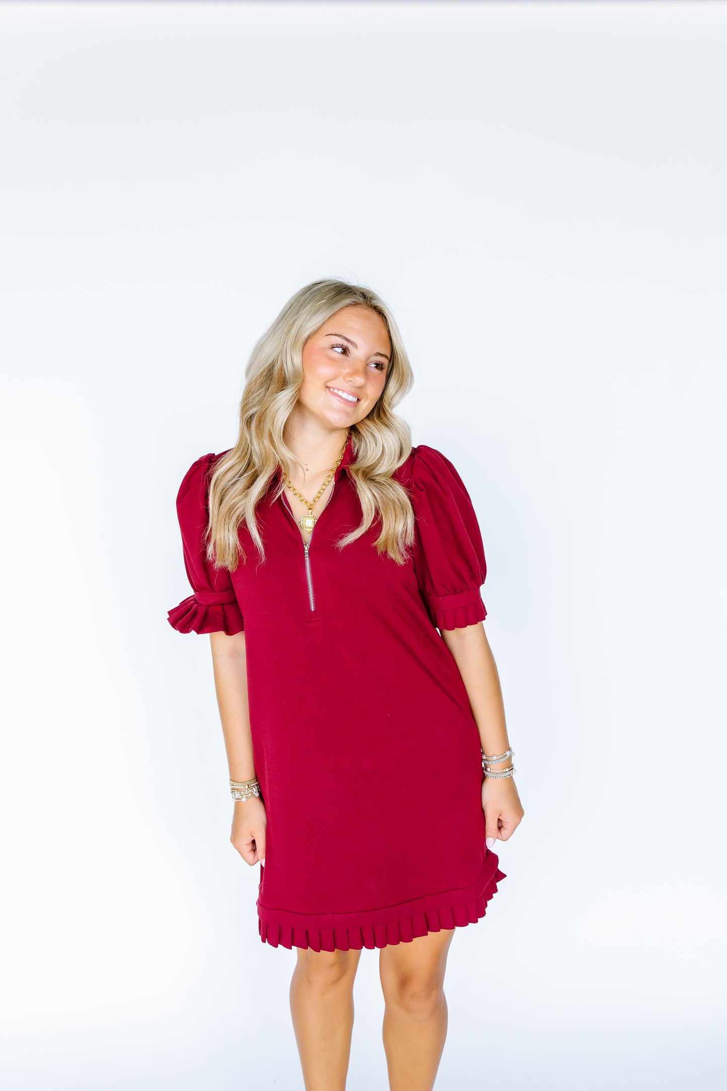 ON THE GO RUFFLE MINI DRESS- 3 COLORS