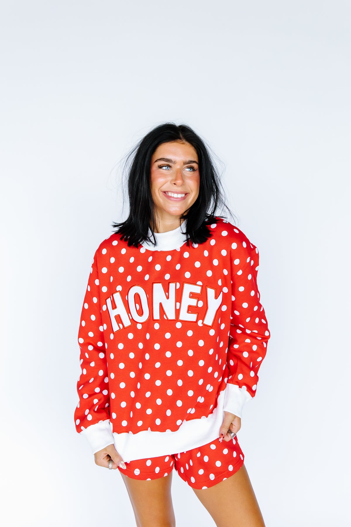 HONEY RED POLKADOT SHORTS
